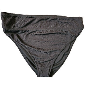 Freshwater Womens High Leg High Waist Bottoms Swimsuit Black Leopard Size 2X